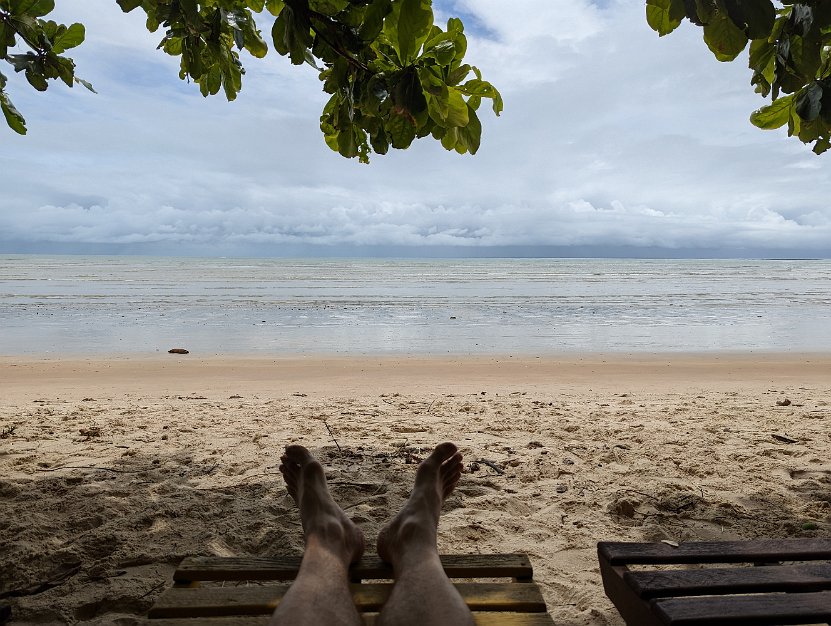 Just feet from the water